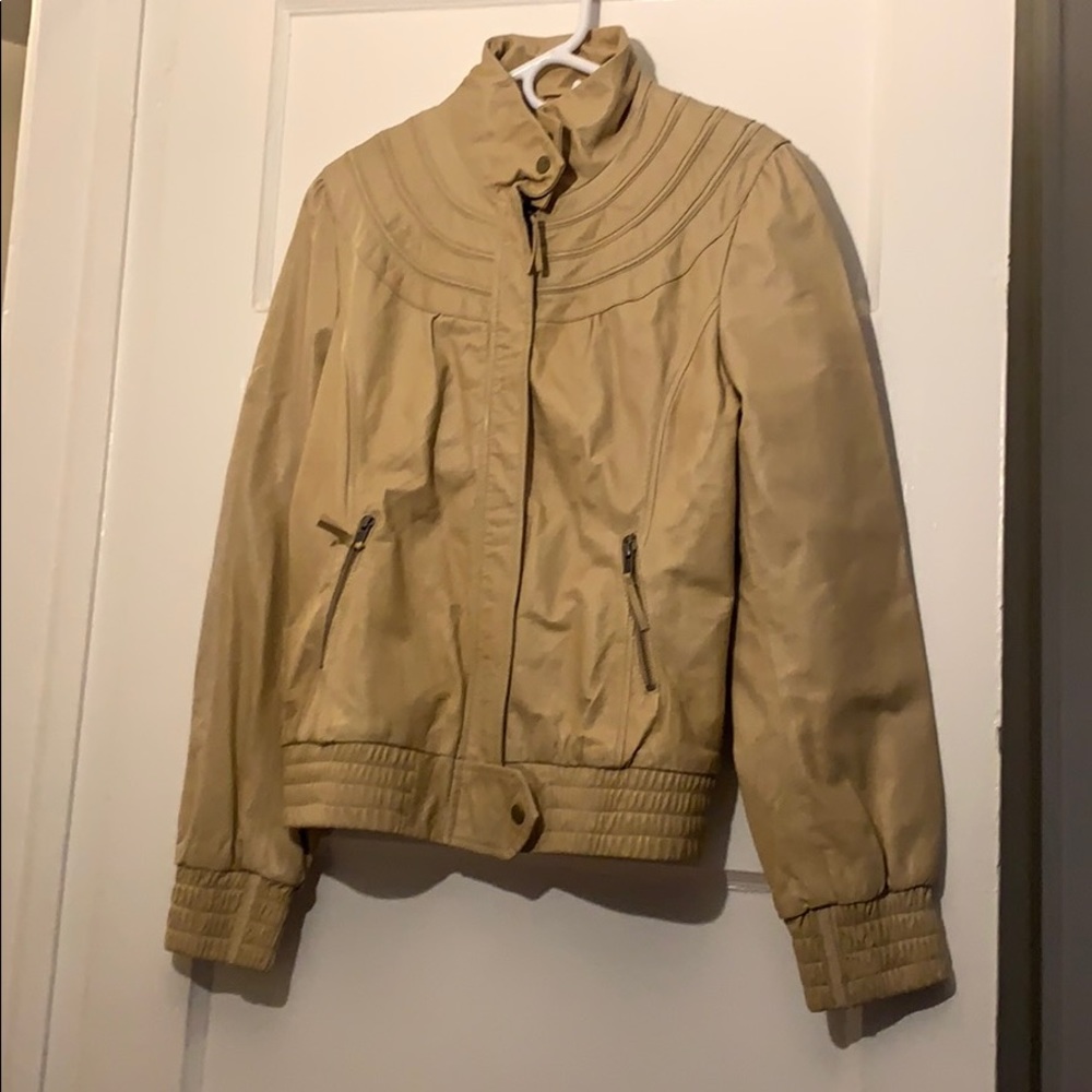 Anthropologie leather jacket Beige NWOT Never Worn